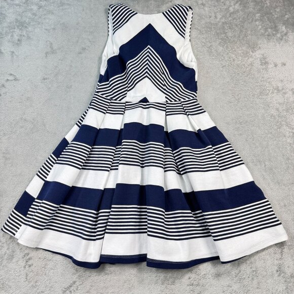 Altar’d State Nautical Fit & Flare Pleated Mini Dress Navy Striped Cocktail S - Picture 5 of 11